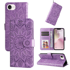 Embossed Sunflower Leather Phone Case, For iPhone 16e, For iPhone 15 Pro Max, For iPhone 15 Pro, For iPhone 15 Plus