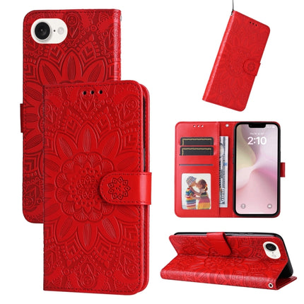 Embossed Sunflower Leather Phone Case, For iPhone 16e, For iPhone 16 Pro Max, For iPhone 16 Pro, For iPhone 16 Plus