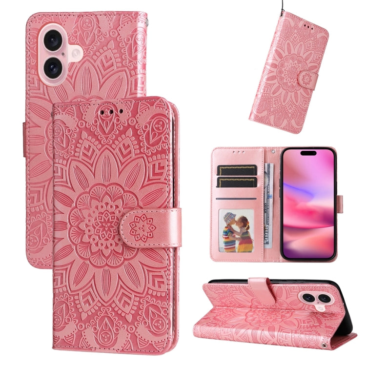 Embossed Sunflower Leather Phone Case