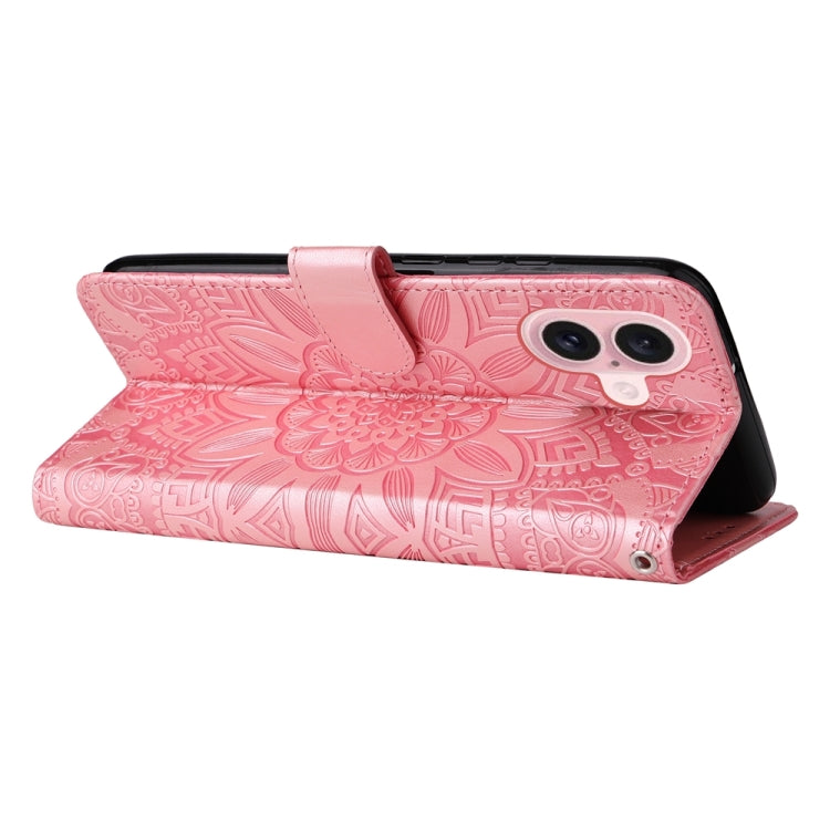 Embossed Sunflower Leather Phone Case