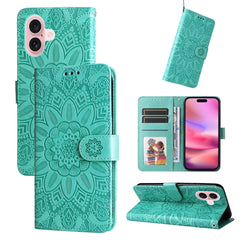 Embossed Sunflower Leather Phone Case, For iPhone 16 Pro Max, For iPhone 16 Pro, For iPhone 16 Plus, For iPhone 16, For iPhone SE 20224, For iPhone 15 Pro Max