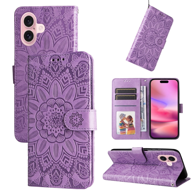 Embossed Sunflower Leather Phone Case