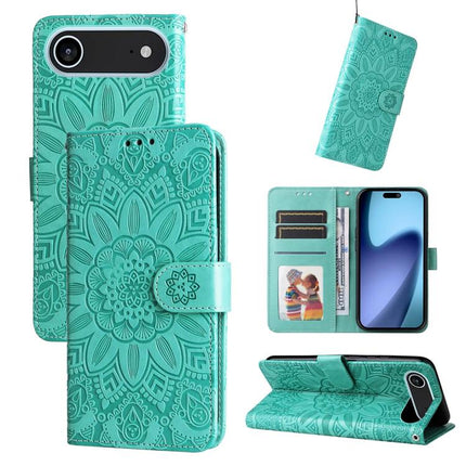 Embossed Sunflower Leather Phone Case, For iPhone 17 Pro Max, For iPhone 17 Pro, For iPhone 17, For iPhone Air