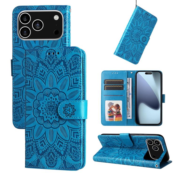 Embossed Sunflower Leather Phone Case, For iPhone 17 Pro Max, For iPhone 17 Pro, For iPhone 17, For iPhone 17 Air