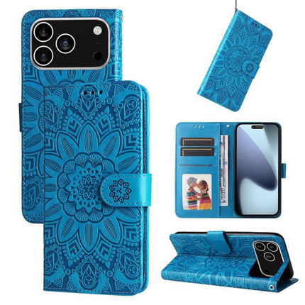 Embossed Sunflower Leather Phone Case, For iPhone 17 Pro Max, For iPhone 17 Pro, For iPhone 17, For iPhone Air