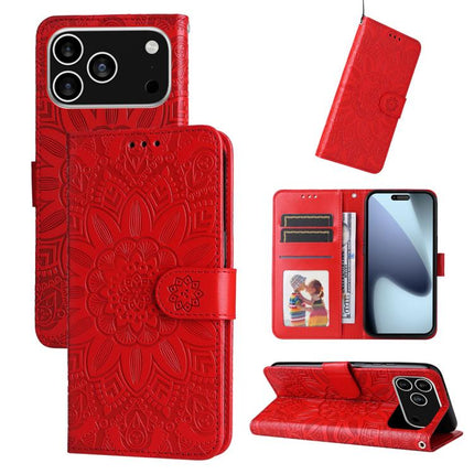 Embossed Sunflower Leather Phone Case, For iPhone 17 Pro Max, For iPhone 17 Pro, For iPhone 17, For iPhone Air