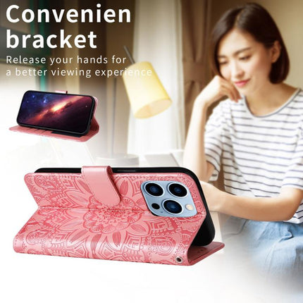 Embossed Sunflower Leather Phone Case, For iPhone 17 Pro Max, For iPhone 17 Pro, For iPhone 17, For iPhone Air