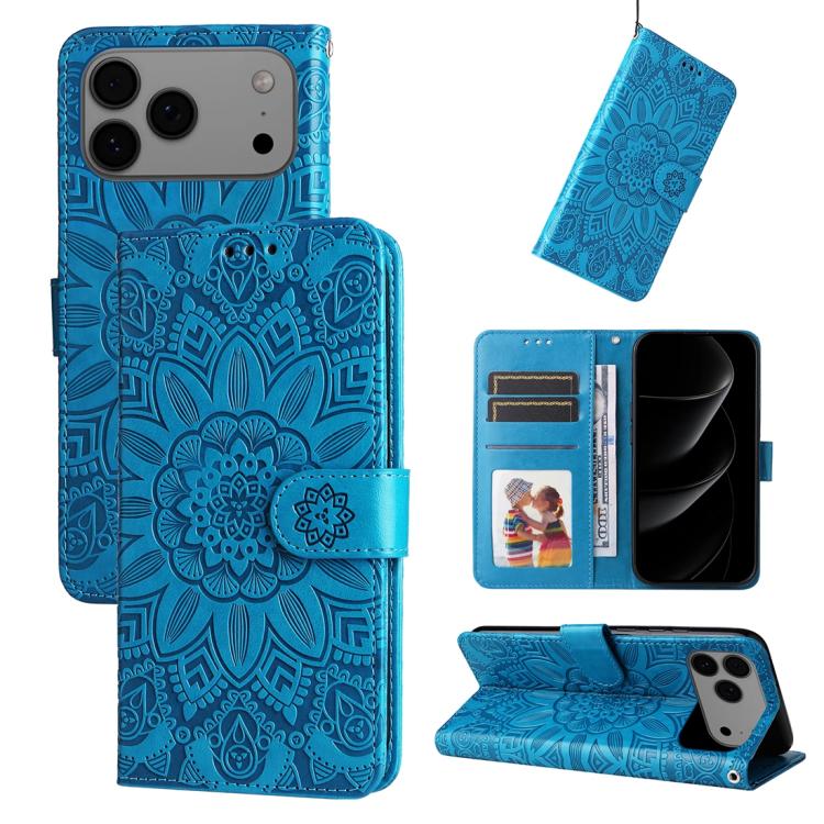 Embossed Sunflower Leather Phone Case, For iPhone 17 Pro Max, For iPhone 17 Pro, For iPhone 17, For iPhone 17 Air