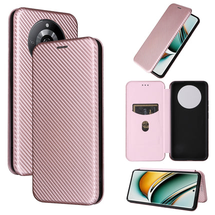 Carbon Fiber Texture Flip Leather Phone Case, For Realme 11 Pro / 11 Pro+