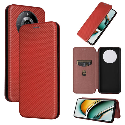 Carbon Fiber Texture Flip Leather Phone Case, For Realme 11 Pro / 11 Pro+