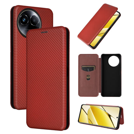 Carbon Fiber Texture Flip Leather Phone Case, For Realme GT5 5G, For Realme 11 5G / 11x, For Realme C53 4G / Narzo N53 4G, For Realme 11 5G