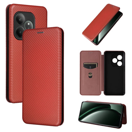 Carbon Fiber Texture Flip Leather Phone Case, For Realme C75 4G, For Realme CT7 Pro, For Realme 13 Pro / 13 Pro+, For Realme GT 6 / GT 6T