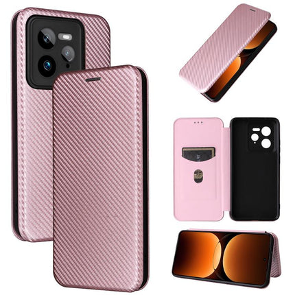 Carbon Fiber Texture Flip Leather Phone Case, For Realme C75 4G, For Realme CT7 Pro, For Realme 13 Pro / 13 Pro+, For Realme GT 6 / GT 6T