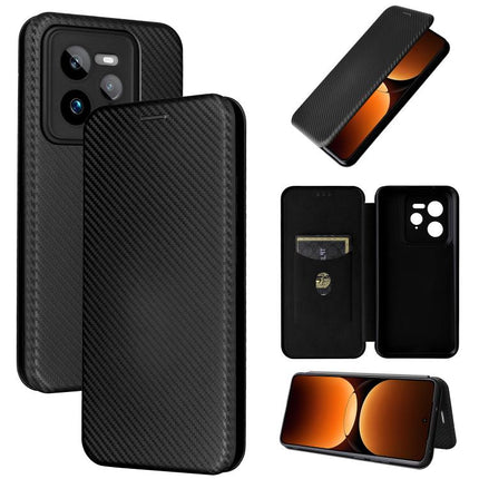 Carbon Fiber Texture Flip Leather Phone Case, For Realme C75 4G, For Realme CT7 Pro, For Realme 13 Pro / 13 Pro+, For Realme GT 6 / GT 6T
