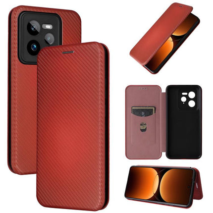 Carbon Fiber Texture Flip Leather Phone Case, For Realme C75 4G, For Realme CT7 Pro, For Realme 13 Pro / 13 Pro+, For Realme GT 6 / GT 6T