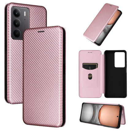 Carbon Fiber Texture Flip Leather Phone Case, For Realme C75 4G, For Realme CT7 Pro, For Realme 13 Pro / 13 Pro+, For Realme GT 6 / GT 6T