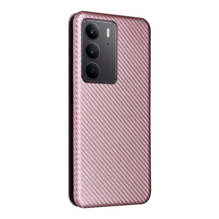 Carbon Fiber Texture Flip Leather Phone Case, For Realme C75 4G, For Realme CT7 Pro, For Realme 13 Pro / 13 Pro+, For Realme GT 6 / GT 6T