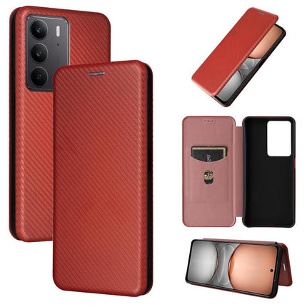 Carbon Fiber Texture Flip Leather Phone Case, For Realme C75 4G, For Realme CT7 Pro, For Realme 13 Pro / 13 Pro+, For Realme GT 6 / GT 6T