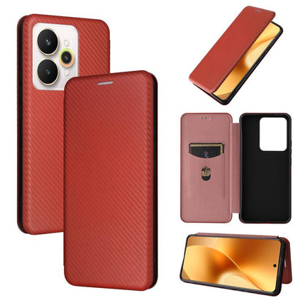 Carbon Fiber Texture Flip Leather Phone Case, For Realme C85 Pro 4G, For Realme 15T 5G, For Realme 15 5G / Realme 15 Pro 5G, For Realme GT 7 Global