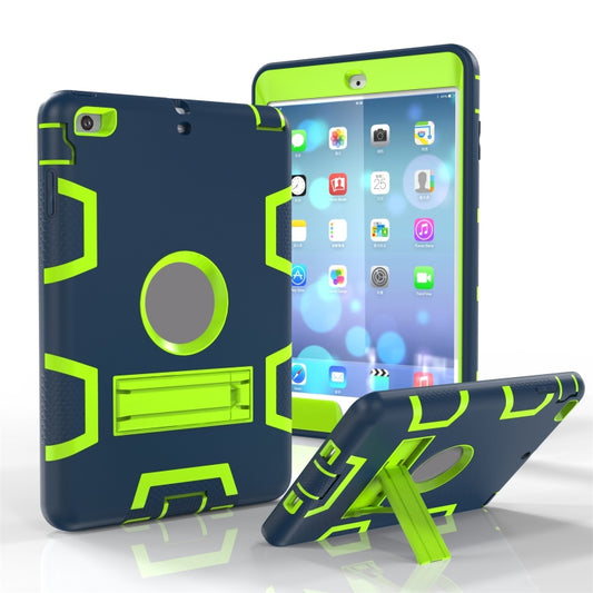 Shockproof PC + Silicone Protective Case，with Holder, For iPad Mini 3 / 2 / 1, For iPad Mini 4 / 3 / 2 / 1