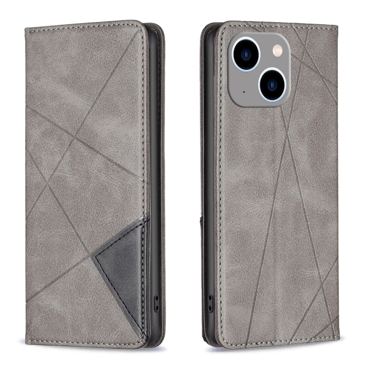 Rhombus Texture Magnetic Leather Phone Case