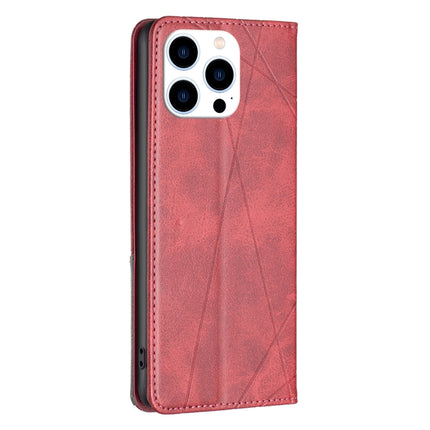 Rhombus Texture Magnetic Leather Phone Case, For iPhone 16 Pro Max, For iPhone 16 Pro, For iPhone 16 Plus, For iPhone 16