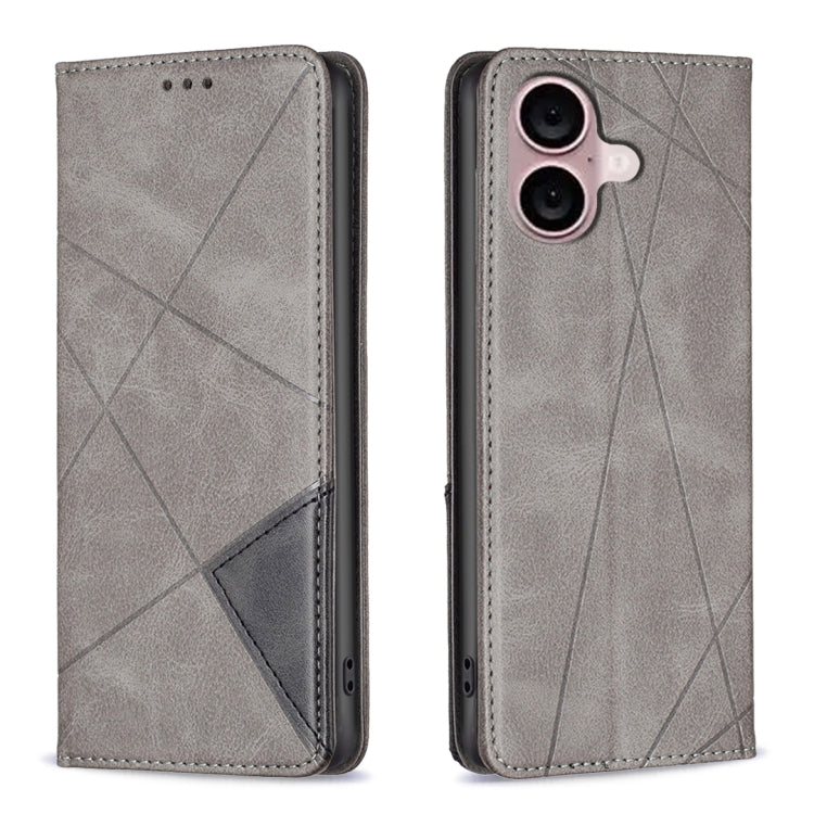Rhombus Texture Magnetic Leather Phone Case