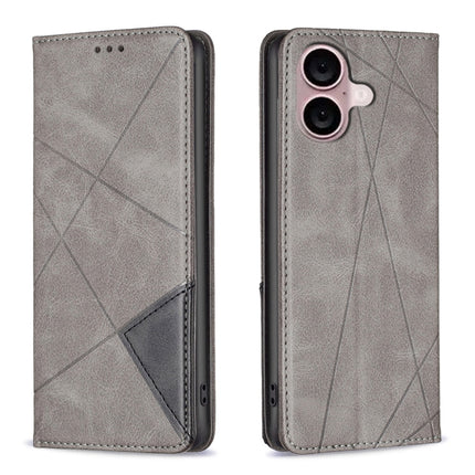 Rhombus Texture Magnetic Leather Phone Case, For iPhone 16 Pro Max, For iPhone 16 Pro, For iPhone 16 Plus, For iPhone 16