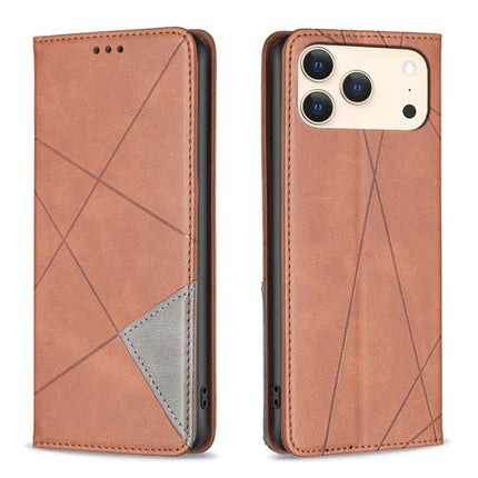 Rhombus Texture Magnetic Leather Phone Case, For iPhone 17 Pro Max, For iPhone 17 Pro, For iPhone 17, For iPhone Air