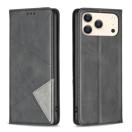 Rhombus Texture Magnetic Leather Phone Case, For iPhone 17 Pro Max, For iPhone 17 Pro, For iPhone 17, For iPhone Air