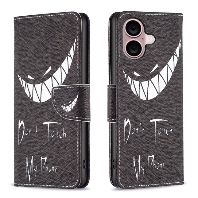 Colored Drawing Pattern Leather Phone Case, For iPhone 16, For iPhone 15 Pro Max, For iPhone 15 Pro