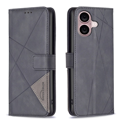 Magnetic Buckle Rhombus Texture Leather Phone Case, For iPhone 16 Pro Max, For iPhone 16 Pro, For iPhone 16 Plus, For iPhone 16