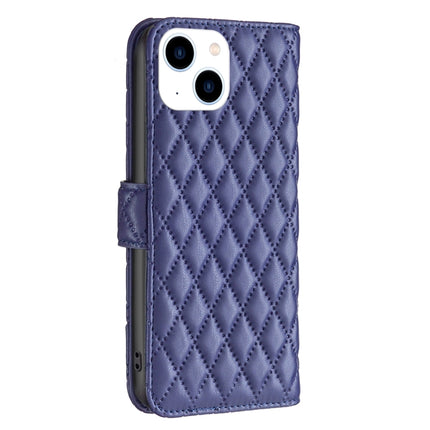 Diamond Lattice Wallet Flip Leather Phone Case, For iPhone 15