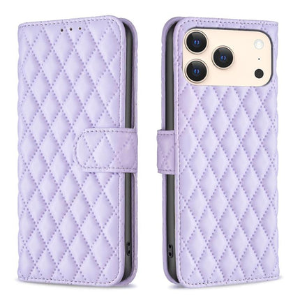 Diamond Lattice Wallet Flip Leather Phone Case, For iPhone 17 Pro Max, For iPhone 17 Pro, For iPhone 17, For iPhone Air