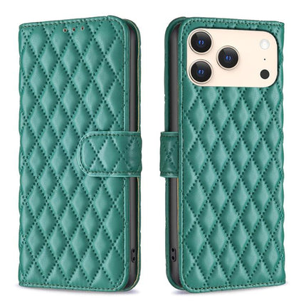 Diamond Lattice Wallet Flip Leather Phone Case, For iPhone 17 Pro Max, For iPhone 17 Pro, For iPhone 17, For iPhone Air