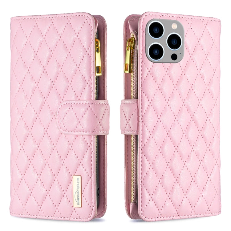 Diamond Lattice Zipper Wallet Leather Flip Phone Case