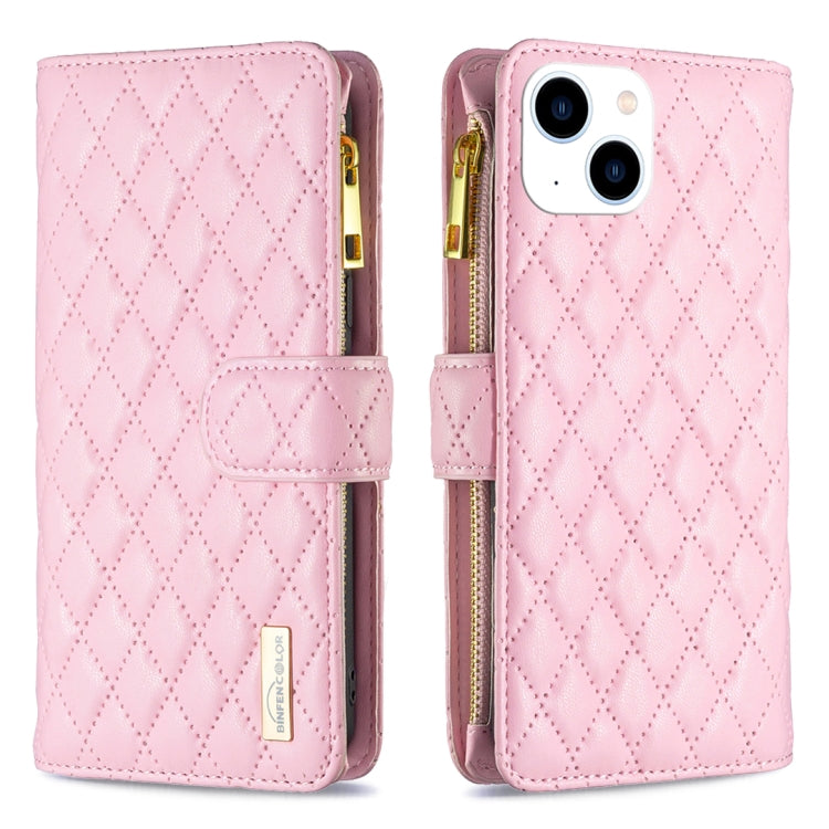 Diamond Lattice Zipper Wallet Leather Flip Phone Case