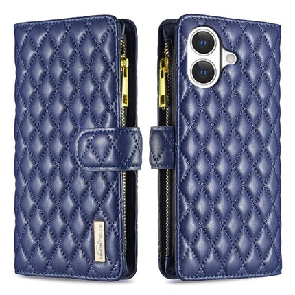 Diamond Lattice Zipper Wallet Leather Flip Phone Case