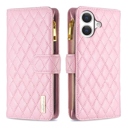 Diamond Lattice Zipper Wallet Leather Flip Phone Case