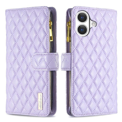 Diamond Lattice Zipper Wallet Leather Flip Phone Case