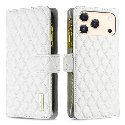 Diamond Lattice Zipper Wallet Leather Flip Phone Case, For iPhone 18 Pro/17 Pro, For iPhone 18 Pro Max/17 Pro Max, For iPhone 17, For iPhone 17 Air