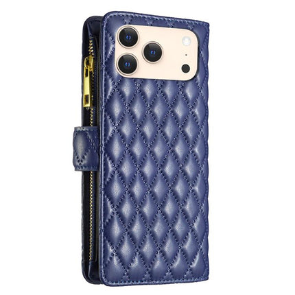 Diamond Lattice Zipper Wallet Leather Flip Phone Case