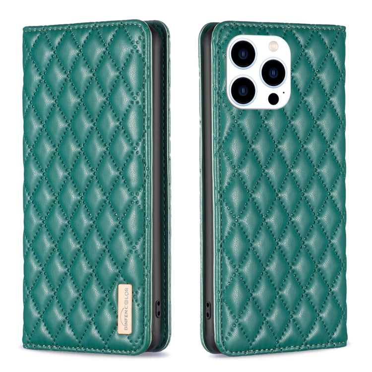 Diamond Lattice Magnetic Leather Flip Phone Case