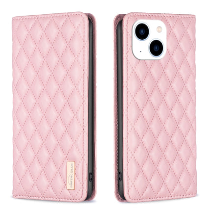 Diamond Lattice Magnetic Leather Flip Phone Case, For iPhone 15 Pro Max, For iPhone 15 Pro, For iPhone 15 Plus, For iPhone 15