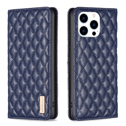 Diamond Lattice Magnetic Leather Flip Phone Case, For iPhone 16 Pro Max, For iPhone 16 Pro, For iPhone 16 Plus, For iPhone 16