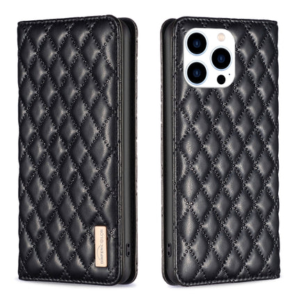 Diamond Lattice Magnetic Leather Flip Phone Case, For iPhone 16 Pro Max, For iPhone 16 Pro, For iPhone 16 Plus, For iPhone 16