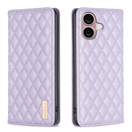 Diamond Lattice Magnetic Leather Flip Phone Case, For iPhone 16 Pro Max, For iPhone 16 Pro, For iPhone 16 Plus, For iPhone 16