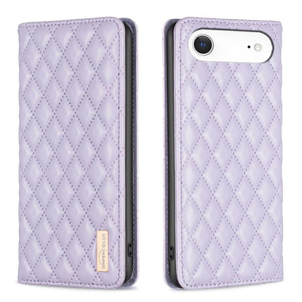 Diamond Lattice Magnetic Leather Flip Phone Case, For iPhone 17 Pro Max, For iPhone 17 Pro, For iPhone 17, For iPhone Air