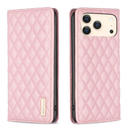 Diamond Lattice Magnetic Leather Flip Phone Case, For iPhone 17 Pro Max, For iPhone 17 Pro, For iPhone 17, For iPhone Air