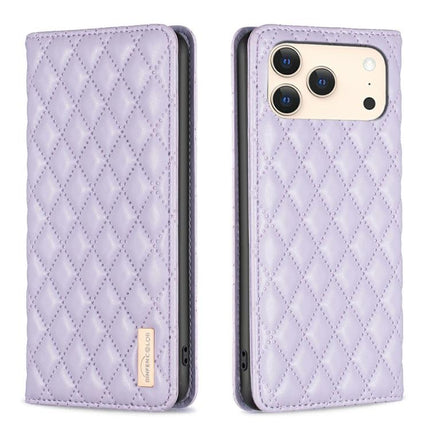 Diamond Lattice Magnetic Leather Flip Phone Case, For iPhone 17 Pro Max, For iPhone 17 Pro, For iPhone 17, For iPhone Air
